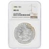 Image 1 : 1886 $1 Morgan Silver Dollar Coin NGC MS65