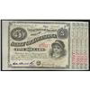 Image 1 : 1870's $5 State of Louisiana Baby Bond Obsolete Note