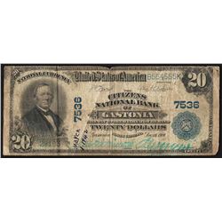 1902 PB $20 The Citizens National Bank of Gastona National Bank Note
