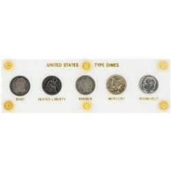 Set of (5) United States Type Dimes