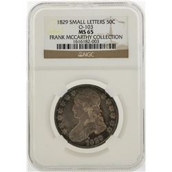 1829 Capped Bust Half Dollar O-103 Small Letter Coin NGC MS63