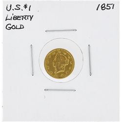 1851 $1 Liberty Head Gold Coin Dollar