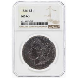 1886 $1 Morgan Silver Dollar Coin w/ Nice Toning NGC MS63