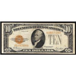 1928 $10 Gold Certificate Note