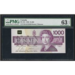 1988 $1,000 Bank of Canada Bank Note PMG Choice Uncirculated 63EPQ