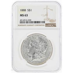 1888 $1 Morgan Silver Dollar Coin w/ Nice Toning NGC MS63