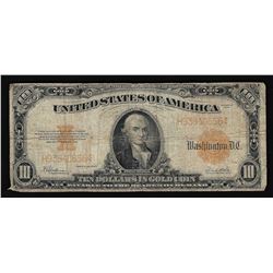 1922 $10 Large Gold Certificate Note