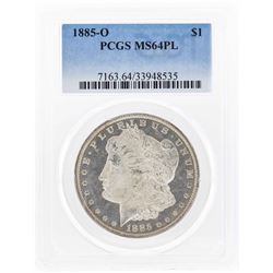 1885-O $1 Morgan Silver Dollar Coin PCGS MS64PL