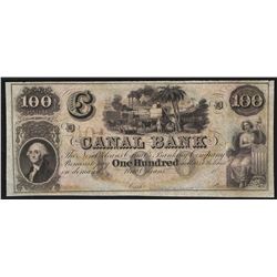 1800's $100 Canal Bank of New Orleans Obsolete Bank Note