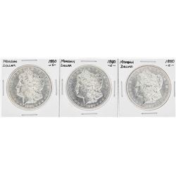 Set of (3) 1880-S $1 Morgan Silver Dollar Coins