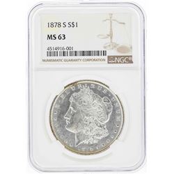 1878-S $1 Morgan Silver Dollar Coin NGC MS63