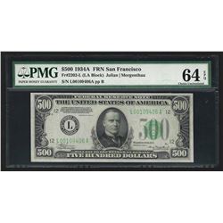 1934A $500 Federal Reserve Note San Francisco PMG Choice Uncircluated 64EPQ