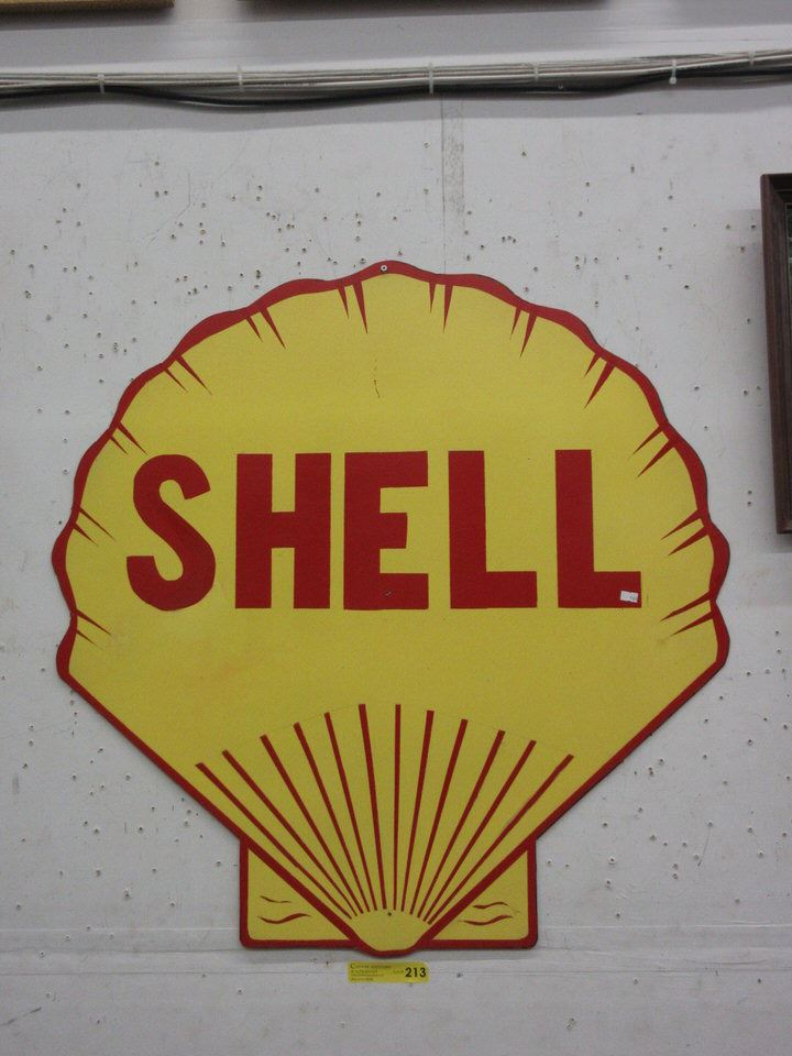 Large metal Shell sign