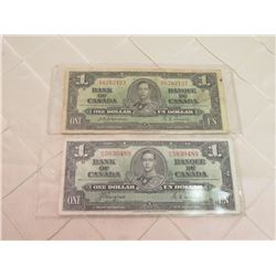 2 x 1937 $1 Bills