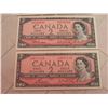 Image 2 : 5 x 1954 $2 Bills