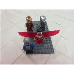 Lego Minifigures Marvel Falcon, Iron Man, War Machine