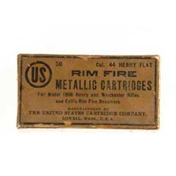 BOX OF U.S. CARTRIDGE CO. 44 HENRY FLATS
