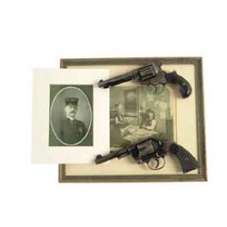ENSEMBLE OF COLT REVOLVERS AND PHOTOS OF AN ANACONDA, MT CHIEF-OF-POLICE