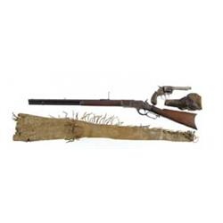 ENSEMBLE OF HISTORIC WINCHESTER FIRST MODEL 1873 RIFLE AND COLT 1878 DA REVOLVER