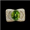 Image 1 : 5.53CT NATURAL BURMA PERIDOT 14K Y/G RING