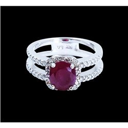 2.22CT NATURAL RUBY 14K WHITE GOLD RING