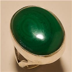 Malachite RING Solid Sterling Silver