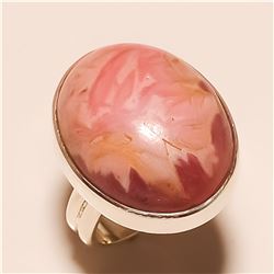 Rhodochrosite RING Solid Sterling Silver