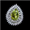 Image 1 : 11.85CT NATURAL GREEN TOURMALINE 18K W/G RING