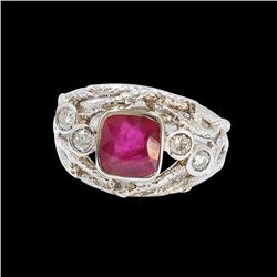 2.17CT NATURAL RUBY 14K WHITE GOLD RING