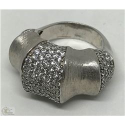 #6-STERLING SILVER CUBIC ZIRCONIA RING