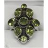 Image 1 : #7-STERLING SILVER PERIDOT RING