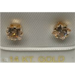 #9-14K YELLOW GOLD CUBIC ZIRCONIA EARRINGS