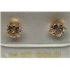 Image 1 : #9-14K YELLOW GOLD CUBIC ZIRCONIA EARRINGS