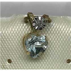 #10-10K YELLOW GOLD BLUE TOPAZ & DIAMOND