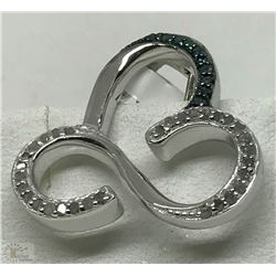 #12-STERLING SILVER DIAMOND PENDANT W/