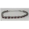 Image 1 : #13-STERLING SILVER ENHANCED RUBY & CZ BRACELET