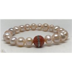 #15-FRESHWATER PEARL & QUARTZ BRACELET