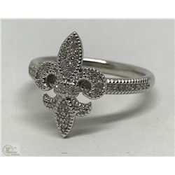 #17-STERLING SILVER DIAMOND RING
