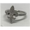 Image 1 : #17-STERLING SILVER DIAMOND RING