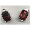 Image 1 : #18-STERLING SILVER GARNET EARRINGS