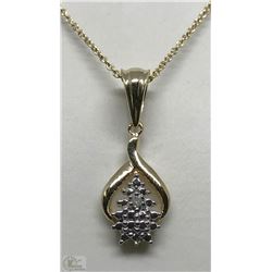 #20-STERLING SILVER GOLD PLATED DIAMOND PENDANT