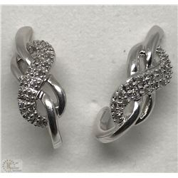 #22-STERLING SILVER DIAMOND EARRINGS