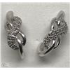 Image 1 : #22-STERLING SILVER DIAMOND EARRINGS