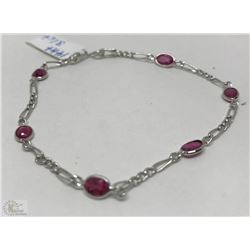#29-14K WHITE GOLD RUBY BRACELET