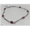 Image 1 : #29-14K WHITE GOLD RUBY BRACELET