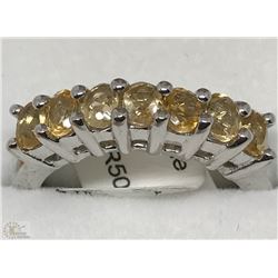 #30-STERLING SILVER CITRINE RING.