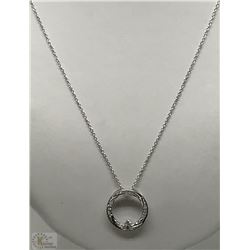 #31-STERLING SILVER DIAMOND CIRCLE PENDANT