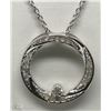 Image 2 : #31-STERLING SILVER DIAMOND CIRCLE PENDANT