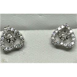 #33-STERLING SILVER DIAMOND EARRINGS