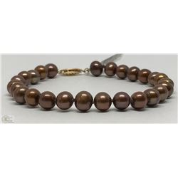 #35-14K YELLOW GOLD FRESHWATER PEARL BRACELET